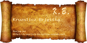 Kruzslicz Brigitta névjegykártya
