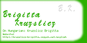 brigitta kruzslicz business card